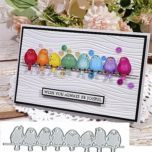 Metall-Stanzformen für Kartenherstellung, Weihnachtsblumen-Rahmen, Vogelkarten, Schablonen, DIY, Scrapbooking, Album, dekoratives Prägepapier, Karten, Prägung, Handwerk