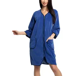 Aquarti Damen Velours Bademantel XXL - Stylischer Kurzbademantel aus 80% Baumwolle und 20% Polyester, ideal für entspannte Momente zu Hause oder nach dem Baden.