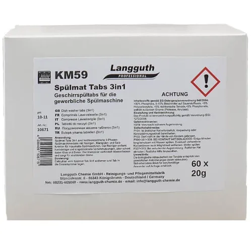 Langguth KM59 Spülmat Tabs 3in1 60Stk.Spülmaschinentabs