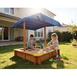 Sandkasten SANDI XXL mit absenkbarem Dach und Sitzbänken
