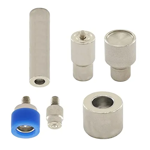 R-Feder Druckknopf-Tool, 12,5mm - Metall-Druckknöpfe ohne Nähen, mit Einschlagstempel und auswechselbarem Werkzeug, ganz ohne Druckknopfzange