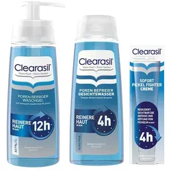 Clearasil Gesichtreinigungs-Set Clearasil Waschgel 200 ml + Gesichtswasser 200 ml + Pickel Creme 15 ml, 3-tlg., Gesichtreinigungs-Set