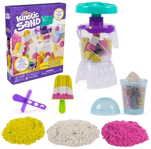 Kinetic Sand Smoothie Mixer Set - Kreatives Spielset für Kinder ab 5 Jahren, mit dem sie leckere Smoothies und Eis am Stiel aus formbarem Sand kreieren können. Inklusive Mixer und 18 Zubehörteilen für unendlichen Spielspaß!