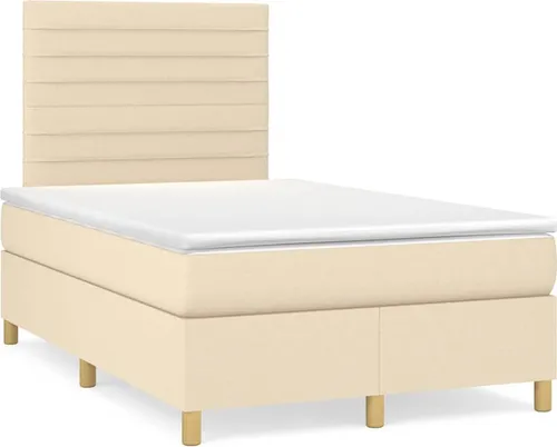 vidaXL Boxspringbett mit Matratze 120x190 cm Creme von vidaXL