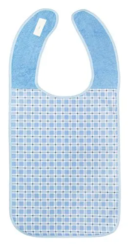 ZOLLNER Lätzchen für Erwachsene 45x90 cm, hellblau, wasserdicht, waschbar
