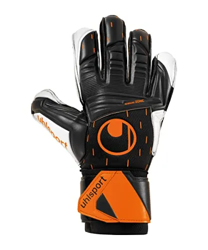 uhlsport Speed Contact Supersoft Fußball Torwarthandschuhe - atmungsaktiv mit großartigem Grip und Abriebsfestigkeit - für Einsteiger und Amateursportler
