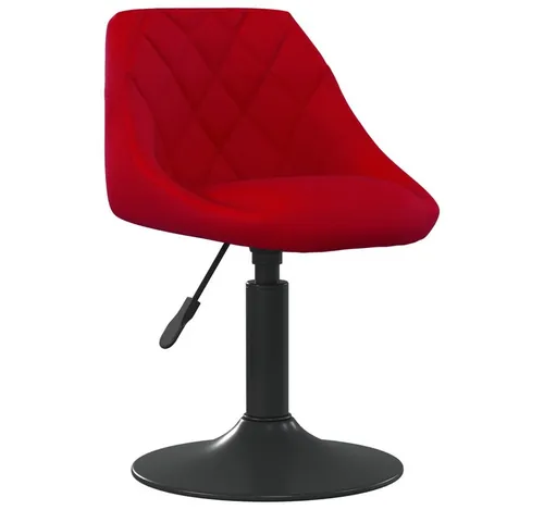 vidaXL Drehbarer Höhenverstellbarer Esszimmerstuhl in Weinrot Samt - Moderner Esszimmerstuhl mit weichem Samtbezug und 360° Drehfunktion, ideal für Bar- und Essbereiche, bietet hohen Sitzkomfort und Stabilität.