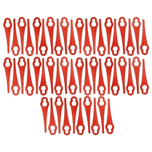 vhbw 50x Ersatz-Messer kompatibel mit Florabest FRT 18 A, FAT 18 B3, FAT 18 B2, FRT 18 A1 Rasentrimmer - Ersatzklinge Rot, Nylon/Kunststoff