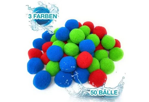 TOBJA Lernspielzeug Wasserbomben Set Splash Bälle, Wiederverwendbare Wasserballons 50 Stück