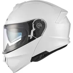 Apex MI100 Klapphelm Solid perlweiß Gr. L 59/60 - Motorradhelm mit ECE-Zulassung, integrierter Antibeschlag-Sonnenschutz und verbesserten Kühlfunktionen für optimalen Fahrkomfort.