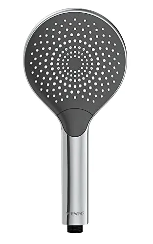 Wenko Duschkopf in Silber - Ø 12 cm - Handbrausen mit verchromter Oberfläche und 3 Strahlarten, inklusive integriertem Wasserspareinsatz für umweltfreundliches Duschen.