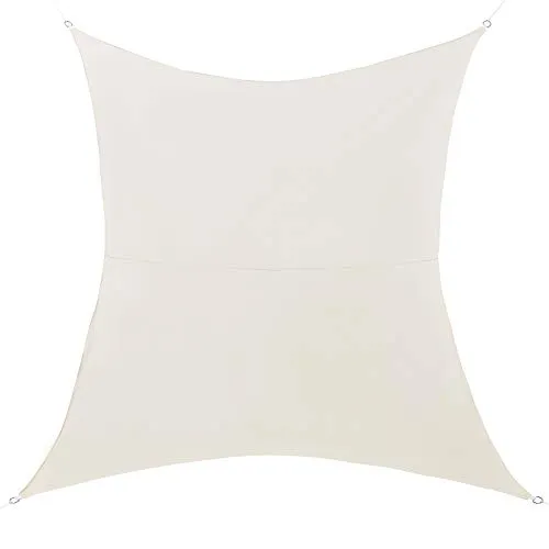 [en.casa] Sonnensegel rechteckig Lerma Sonnenschutz 2x3m Segeltuch inkl. Befestigungsseile mit Ösen Windschutz UV Schutz Wasserabweisend Sonnendach Sandfarben