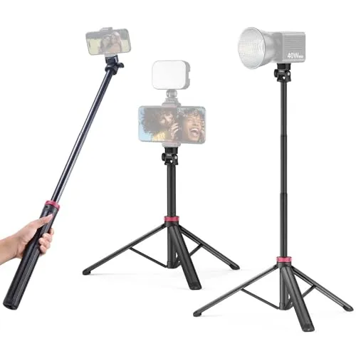 ULANZI MT-79 Handy Stativ, 204cm Ausziehbar All-in-1 Selfie Stick aus Aluminium, Kamera Stativ mit 180° Winkelverstellung& 1/4