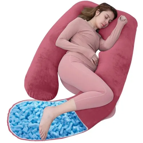 AS AWESLING Schwangerschaftskissen, U-förmiges Ganzkörperkissen, Stillkissen, Stütz- und Schwangerschaftskissen für Schwangere mit abnehmbarem Bezug