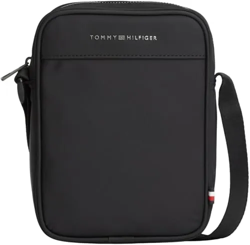 Tommy Hilfiger Herren Th Repreve Mini Reporter Am0am14150 Crossover, Black - Stylische Mini-Reporter-Tasche von Tommy Hilfiger, ideal für den Alltag. Hergestellt aus nachhaltigen Materialien, vereint sie Funktionalität und modernes Design.