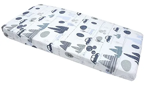 Medi Partners Spannbettlaken 60x120 Baby Bettlaken Kinderbett Spannbetttuch 100% Baumwolle - Fitted Kinder Sheet Bettwäsche Babymatratze Schlafsack Babybett (Retro-Autos)