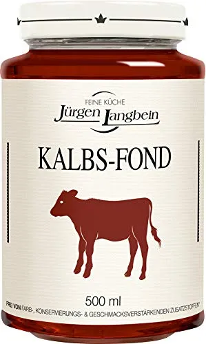 Jürgen Langbein Kalbs-Fond, 500ml Glas, ideale Basis für Suppen und Saucen