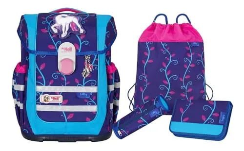 McNeill Ergo Complete Lilly Schulranzen-Set - Schulranzen-Set mit ergonomischem Design, ideal für eine gesunde Haltung von Schulkindern und mit liebevollen Lilly-Motiven.