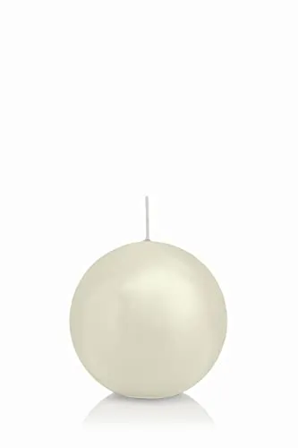 INNA-Glas Kugelkerze MAEVA, elfenbein, Ø7 cm, 16h - Made in Germany - Dekorative Kerze