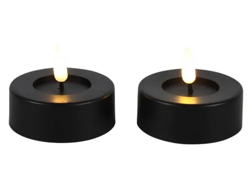 Countryfield LED-Kerze 2-tlg. mit 3D-Flamme in schwarz von Countryfield