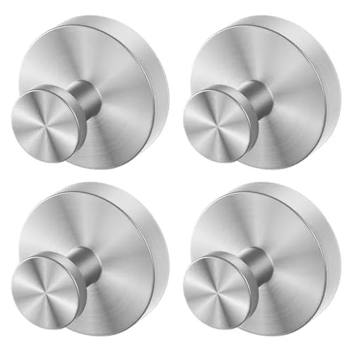 Stück Handtuchhalter ohne Bohren, Saugnapfhaken für Küche und Bad, Wiederverwendbarer Handtuchhalter Saugnapf, Wandhaken Starker Haken Multifunktionaler Bademantelhaken Luffa Mantelhaken, Silber 4