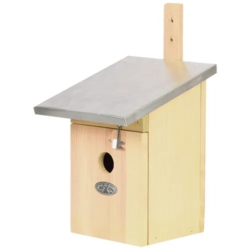 Esschert Design Nistkasten Kohlmeise - Traditionelles Vogelhaus - Vogelhäuser, traditioneller Nistkasten aus behandeltem Holz mit Zinkdach, ideal für Kohlmeisen und einfach hängend zu montieren.