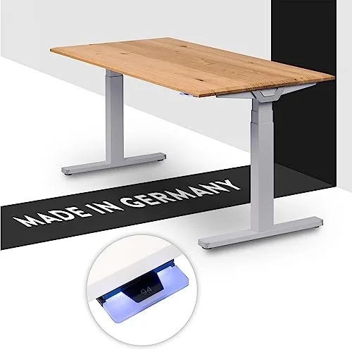 boho office® Höhenverstellbarer Schreibtisch 160 x 80 cm in silber von boho office