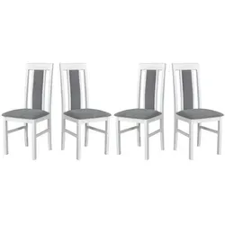 Leaf Design Esszimmerstuhl, Weiß & Hellgrau - Eleganter Esszimmerstuhl aus echtem Buchenholz mit gepolstertem Sitz, ideal für Küche, Esszimmer oder Café. Umweltfreundlich in Europa gefertigt.