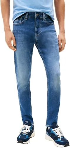 Tommy Jeans Austin Slim Tprd Dh0235 - Herren Denim in Slim Tapered Fit - Hochwertige Jeans für Herren, bequem mit Stretchanteil, ideal für Büro und Alltag. Der ikonische 5-Pocket-Style sorgt für eine perfekte Silhouette.