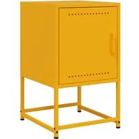 vidaXL Nachttisch Senfgelb 36x39x60,5 cm aus Stahl - Nachttisch im Industrie-Stil mit robustem Stahlgestell, ideal für vielseitige Nutzung und viel Stauraum. Feuchtigkeitsbeständig und leicht zu reinigen für dein modernes Zuhause.