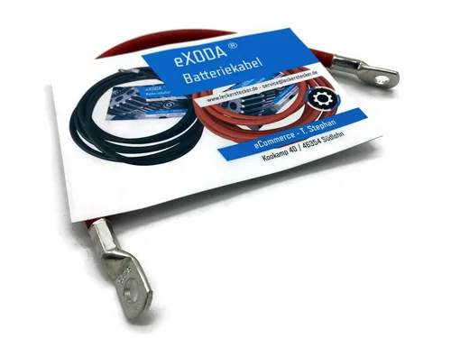 eXODA 25 mm2 M8 M8 Batteriekabel, Rot, (30 cm), 99% Kupfer