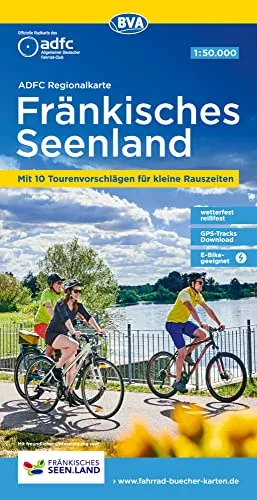 ADFC-Regionalkarte Fränkisches Seenland, 1:50.000, mit Tagestourenvorschlägen, reiß- und wetterfest, E-Bike-geeignet, GPS-Tracks Download: Mit 10 ... Rauszeiten (ADFC-Regionalkarte 1:50.000)