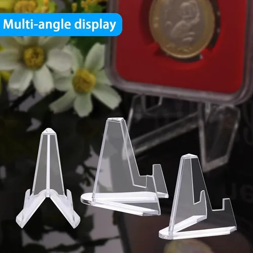 24er Set Acryl Mini Staffeleien Transparent für Münzen und Taschenuhren