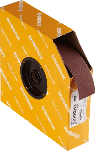RHODIUS Schleifband SPBR 40 x 25.000mm Korn 120 - Sparrolle mit Kunststoffkern, für hohen Materialabtrag und einfache Handhabung