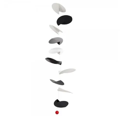 Flensted Mobiles Skulptur Mobile Turning Leaves Black & White - Skulpturen aus Dänemark, handgefertigt mit Liebe und Präzision seit 1954 – ein elegantes Windspiel für jedes Zuhause.