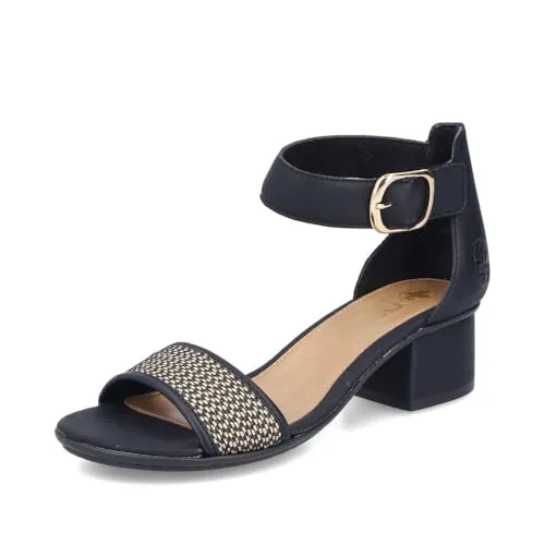 Rieker Sandalette Sommerschuh mit Blockabsatz - Wanderschuhe für Damen, eleganter Sommerschuh mit Zierschließe am Klettriemchen, ideal für warme Tage und komfortables Tragen.