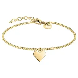 Tamaris Damen Armband TJ-0044-B-17 - Elegantes Beads-Armband aus Edelstahl in IP Gold, 21 cm lang, mit Herzanhänger. Ideal als Geschenk in original Tamaris Verpackung.