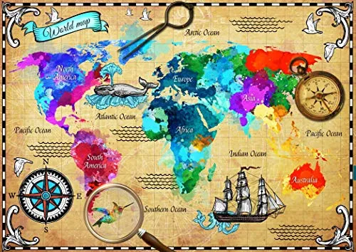 Puzzle 2000 Teile - Colorful World Map