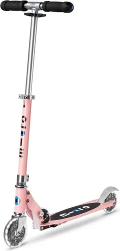 Micro Sprite LED hellrosa - Kinderroller mit LED-Rädern - Roller/Kickboards mit innovativen LED-Rädern, die durch Induktionsenergie leuchten. Ideal für Schulweg und Freizeit, leicht und zusammenklappbar, perfekt für Kinder ab 5 Jahren.