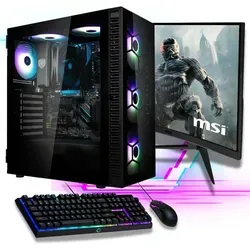 Meinpc AMD Ryzen 5 Set Gaming-PC-Komplettsystem - PC-Systeme mit AMD Ryzen 5 5600GT, 32 GB RAM und 500 GB SSD. Auspacken und sofort loslegen mit Windows 11 Pro und beeindruckender RGB-Beleuchtung.