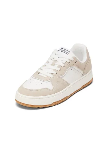 Sneaker MARC O'POLO aus hochwertigem Rindleder - Damen Sneaker in dry sand/white, gefertigt aus 100% edlem Rindleder. Bequem mit Memory Foam Innensohle und Gummisohle für optimalen Komfort bei jedem Schritt.