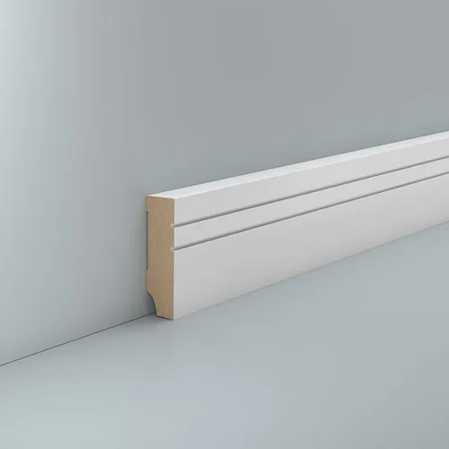 Sockelleiste weiß 58 mm MDF foliert RAL 9016 Fußleiste 16x58 mm Cube Laminat