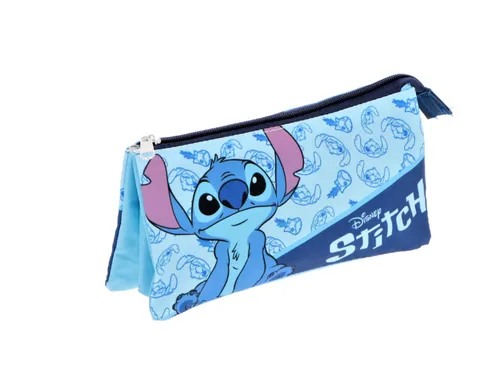 Disney Stitch Federmäppchen 22 x 12 cm – 3 Fächer, Schulset Geschenkidee
