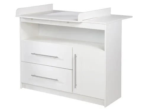 roba Wickelkommode 'Maren' - Komfortabel und praktisch - Wickeltische mit abnehmbarem Wickelansatz, 2 Schubladen und einer Wickelhöhe von 90 cm für angenehmes Wickeln und viel Stauraum.