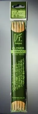 Clover Nadelspiel Bambus Takumi : 6,50mm : 20cm von Clover