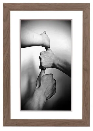 PCH[art] Bilderrahmen Foto Rahmen Alice mit weißem Passepartout & Kunstglas, Made in Germany