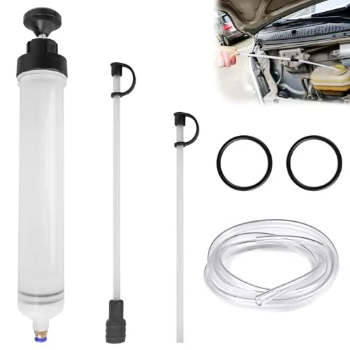 GBKDQQ 500ml Ölabsaugpumpe, Absaugpumpe mit Schlauch und Verlängerungen, Ölabsaugspritze, Handpumpe Getriebeöl Pumpe für Kühlflüssigkeit, Bremsflüssigkeit, Getriebeöle Wechsel