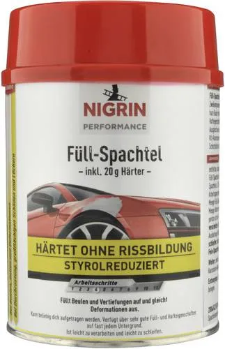 Nigrin Spachtelmasse 72111, 2K Füllspachtel, hellgrau, 1000g