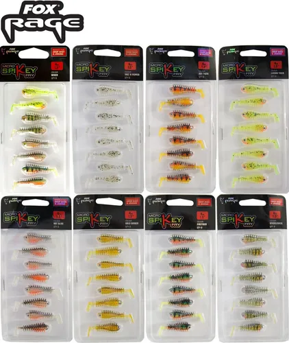 Fox Rage Micro Spikey Fry 4cm (8 Stück) Gummifische, Farbe:Hot Tiger