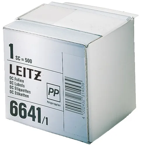 LEITZ Schutzfolienschildchen auf Rolle transparent 72 x 39 mm - 500 selbstklebende Schildchen in transparenter Ausführung, ideal für die Kennzeichnung und Organisation von Dokumenten und Materialien.